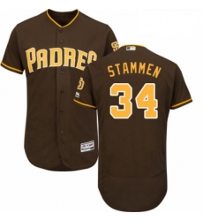 Mens Majestic San Diego Padres 34 Craig Stammen Brown Alternate Flex Base Authentic Collection MLB Jersey Mens Majestic San Diego Padres 34 Craig Stammen Brown Alternate Flex Base Authentic Collection MLB Jersey