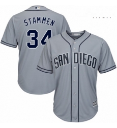 Mens Majestic San Diego Padres 34 Craig Stammen Replica Grey Road Cool Base MLB Jersey Mens Majestic San Diego Padres 34 Craig Stammen Replica Grey Road Cool Base MLB Jersey