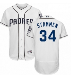 Mens Majestic San Diego Padres 34 Craig Stammen White Home Flex Base Authentic Collection MLB Jersey Mens Majestic San Diego Padres 34 Craig Stammen White Home Flex Base Authentic Collection MLB Jersey