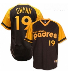 Mens Mitchell and Ness San Diego Padres 19 Tony Gwynn Authentic Brown Throwback MLB Jersey Mens Mitchell and Ness San Diego Padres 19 Tony Gwynn Authentic Brown Throwback MLB Jersey