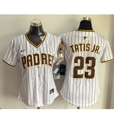 Women San Diego Padres 23 Fernando Tatis Jr White Home Limited Stitched Baseball Jersey Women San Diego Padres 23 Fernando Tatis Jr White Home Limited Stitched Baseball Jersey