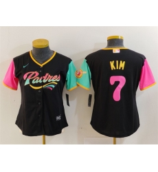 Women San Diego Padres 7 Ha Seong Kim Black City Connect Stitched Baseball Jersey Women San Diego Padres 7 Ha Seong Kim Black City Connect Stitched Baseball Jersey