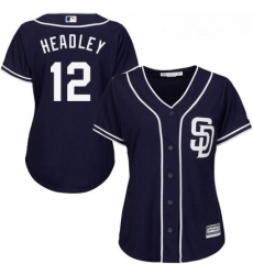 Womens Majestic San Diego Padres 12 Chase Headley Authentic Navy Blue Alternate 1 Cool Base MLB Jersey Womens Majestic San Diego Padres 12 Chase Headley Authentic Navy Blue Alternate 1 Cool Base MLB Jersey