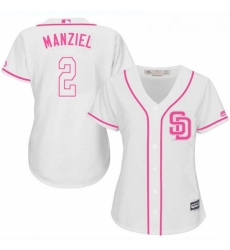 Womens Majestic San Diego Padres 2 Johnny Manziel Replica White Fashion Cool Base MLB Jersey Womens Majestic San Diego Padres 2 Johnny Manziel Replica White Fashion Cool Base MLB Jersey