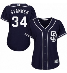 Womens Majestic San Diego Padres 34 Craig Stammen Replica Navy Blue Alternate 1 Cool Base MLB Jersey Womens Majestic San Diego Padres 34 Craig Stammen Replica Navy Blue Alternate 1 Cool Base MLB Jersey