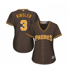Womens San Diego Padres 3 Ian Kinsler Replica Brown Alternate Cool Base Baseball Jersey Womens San Diego Padres 3 Ian Kinsler Replica Brown Alternate Cool Base Baseball Jersey