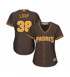 Womens San Diego Padres 38 Aaron Loup Replica Brown Alternate Cool Base Baseball Jersey Womens San Diego Padres 38 Aaron Loup Replica Brown Alternate Cool Base Baseball Jersey