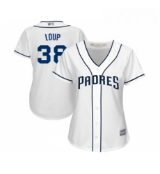 Womens San Diego Padres 38 Aaron Loup Replica White Home Cool Base Baseball Jersey Womens San Diego Padres 38 Aaron Loup Replica White Home Cool Base Baseball Jersey