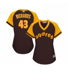 Womens San Diego Padres 43 Garrett Richards Replica Brown Alternate Cooperstown Cool Base Baseball Jersey Womens San Diego Padres 43 Garrett Richards Replica Brown Alternate Cooperstown Cool Base Baseball Jersey