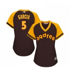 Womens San Diego Padres 5 Greg Garcia Replica Brown Alternate Cooperstown Cool Base Baseball Jersey Womens San Diego Padres 5 Greg Garcia Replica Brown Alternate Cooperstown Cool Base Baseball Jersey
