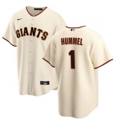 Men San Francisco Giants 1 Cooper Hummel Cream Cool Base Stitched Jersey Men San Francisco Giants 1 Cooper Hummel Cream Cool Base Stitched Jersey