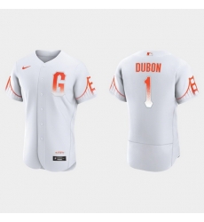 Men San Francisco Giants 1 Mauricio Dubon Men 2021 City Connect Authentic White Jersey Men San Francisco Giants 1 Mauricio Dubon Men 2021 City Connect Authentic White Jersey