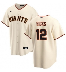 Men San Francisco Giants 12 Jordan Hicks Cream Cool Base Stitched Baseball Jersey Men San Francisco Giants 12 Jordan Hicks Cream Cool Base Stitched Baseball Jersey