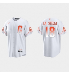Men San Francisco Giants 18 Tommy La Stella Men 2021 City Connect White Fan Version Jersey Men San Francisco Giants 18 Tommy La Stella Men 2021 City Connect White Fan Version Jersey