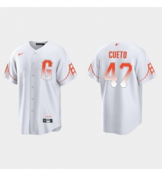 Men San Francisco Giants 47 Johnny Cueto Men 2021 City Connect White Fan Version Jersey Men San Francisco Giants 47 Johnny Cueto Men 2021 City Connect White Fan Version Jersey