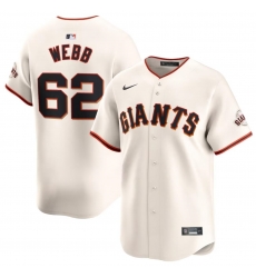 Men San Francisco Giants 62 Logan Webb Cream Home Limited Stitched Baseball Jersey Men San Francisco Giants 62 Logan Webb Cream Home Limited Stitched Baseball Jersey