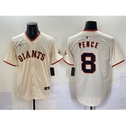 Men San Francisco Giants 8 Hunter Pence Cream Home Limited Stitched Baseball Jersey