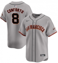 Men San Francisco Giants 8 Michael Conforto Grey Away Limited Stitched Baseball Jersey Men San Francisco Giants 8 Michael Conforto Grey Away Limited Stitched Baseball Jersey