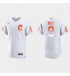 Men San Francisco Giants 9 Brandon Belt Men 2021 City Connect Authentic White Jersey Men San Francisco Giants 9 Brandon Belt Men 2021 City Connect Authentic White Jersey
