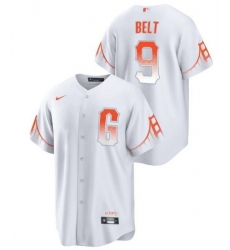 Men San Francisco Giants 9 Brandon Belt White City Connect Cool Base Stitched Jersey Men San Francisco Giants 9 Brandon Belt White City Connect Cool Base Stitched Jersey