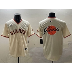 Men San Francisco Giants Cream Team Big Logo Limited Stitched Baseball Jersey