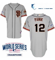 Mens Majestic San Francisco Giants 12 Joe Panik Replica Grey Road 2 Cool Base w2014 World Series Patch MLB Jersey Mens Majestic San Francisco Giants 12 Joe Panik Replica Grey Road 2 Cool Base w2014 World Series Patch MLB Jersey