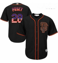 Mens Majestic San Francisco Giants 28 Buster Posey Authentic Black USA Flag Fashion MLB Jersey Mens Majestic San Francisco Giants 28 Buster Posey Authentic Black USA Flag Fashion MLB Jersey