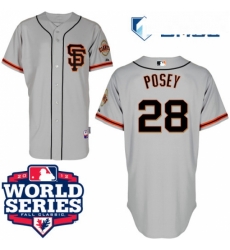 Mens Majestic San Francisco Giants 28 Buster Posey Authentic Grey Road 2 Cool Base 2012 World Series Patch MLB Jersey Mens Majestic San Francisco Giants 28 Buster Posey Authentic Grey Road 2 Cool Base 2012 World Series Patch MLB Jersey