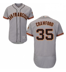 Mens Majestic San Francisco Giants 35 Brandon Crawford Grey Road Flex Base Authentic Collection MLB Jersey Mens Majestic San Francisco Giants 35 Brandon Crawford Grey Road Flex Base Authentic Collection MLB Jersey