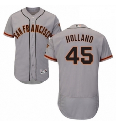 Mens Majestic San Francisco Giants 45 Derek Holland Grey Road Flex Base Authentic Collection MLB Jersey Mens Majestic San Francisco Giants 45 Derek Holland Grey Road Flex Base Authentic Collection MLB Jersey