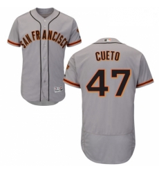 Mens Majestic San Francisco Giants 47 Johnny Cueto Grey Road Flex Base Authentic Collection MLB Jersey Mens Majestic San Francisco Giants 47 Johnny Cueto Grey Road Flex Base Authentic Collection MLB Jersey