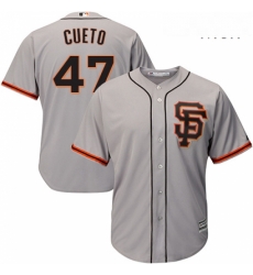 Mens Majestic San Francisco Giants 47 Johnny Cueto Replica Grey Road 2 Cool Base MLB Jersey Mens Majestic San Francisco Giants 47 Johnny Cueto Replica Grey Road 2 Cool Base MLB Jersey