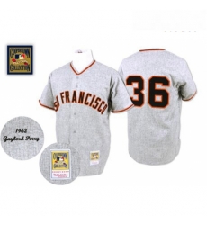 Mens Mitchell and Ness 1962 San Francisco Giants 36 Gaylord Perry Replica Grey Throwback MLB Jersey Mens Mitchell and Ness 1962 San Francisco Giants 36 Gaylord Perry Replica Grey Throwback MLB Jersey