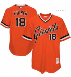 Mens Mitchell and Ness San Francisco Giants 18 Duane Kuiper Replica Orange Throwback MLB Jersey Mens Mitchell and Ness San Francisco Giants 18 Duane Kuiper Replica Orange Throwback MLB Jersey