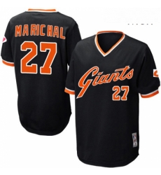 Mens Mitchell and Ness San Francisco Giants 27 Juan Marichal Replica Black Throwback MLB Jersey Mens Mitchell and Ness San Francisco Giants 27 Juan Marichal Replica Black Throwback MLB Jersey
