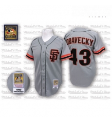 Mens Mitchell and Ness San Francisco Giants 43 Dave Dravecky Authentic Grey Throwback MLB Jersey Mens Mitchell and Ness San Francisco Giants 43 Dave Dravecky Authentic Grey Throwback MLB Jersey
