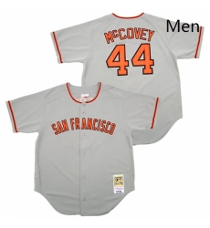 Mens Mitchell and Ness San Francisco Giants 44 Willie McCovey Replica Grey Throwback MLB Jersey Mens Mitchell and Ness San Francisco Giants 44 Willie McCovey Replica Grey Throwback MLB Jersey