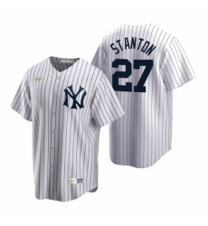 Mens Nike New York Yankees 27 Giancarlo Stanton White Cooperstown Collection Home Stitched Baseball Jersey Mens Nike New York Yankees 27 Giancarlo Stanton White Cooperstown Collection Home Stitched Baseball Jersey