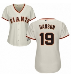 Womens Majestic San Francisco Giants 19 Alen Hanson Replica Cream Home Cool Base MLB Jersey Womens Majestic San Francisco Giants 19 Alen Hanson Replica Cream Home Cool Base MLB Jersey