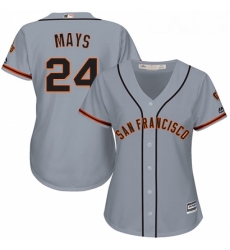 Womens Majestic San Francisco Giants 24 Willie Mays Replica Grey Road Cool Base MLB Jersey Womens Majestic San Francisco Giants 24 Willie Mays Replica Grey Road Cool Base MLB Jersey