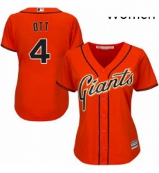 Womens Majestic San Francisco Giants 4 Mel Ott Replica Orange Alternate Cool Base MLB Jersey Womens Majestic San Francisco Giants 4 Mel Ott Replica Orange Alternate Cool Base MLB Jersey