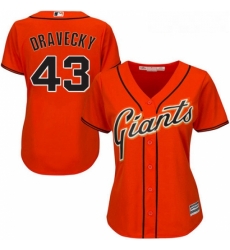 Womens Majestic San Francisco Giants 43 Dave Dravecky Replica Orange Alternate Cool Base MLB Jersey Womens Majestic San Francisco Giants 43 Dave Dravecky Replica Orange Alternate Cool Base MLB Jersey