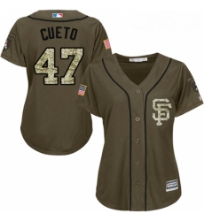 Womens Majestic San Francisco Giants 47 Johnny Cueto Authentic Green Salute to Service MLB Jersey Womens Majestic San Francisco Giants 47 Johnny Cueto Authentic Green Salute to Service MLB Jersey