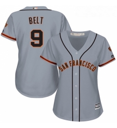 Womens Majestic San Francisco Giants 9 Brandon Belt Authentic Grey Road Cool Base MLB Jersey Womens Majestic San Francisco Giants 9 Brandon Belt Authentic Grey Road Cool Base MLB Jersey