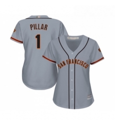 Womens San Francisco Giants 1 Kevin Pillar Replica Grey Road Cool Base Baseball Jersey Womens San Francisco Giants 1 Kevin Pillar Replica Grey Road Cool Base Baseball Jersey