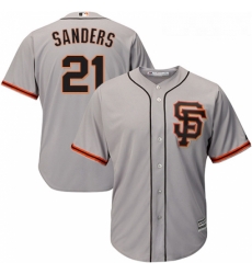 Youth Majestic San Francisco Giants 21 Deion Sanders Replica Grey Road 2 Cool Base MLB Jersey Youth Majestic San Francisco Giants 21 Deion Sanders Replica Grey Road 2 Cool Base MLB Jersey