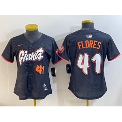 Youth San Francisco Giants 41 Wilmer Flores Anthracite 2025 City Connect Limited Stitched Baseball Jersey