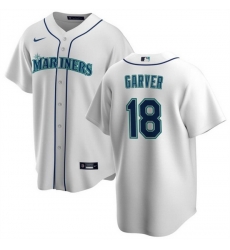Men Seattle Mariners 18 Mitch Garver White Cool Base Stitched Jersey Men Seattle Mariners 18 Mitch Garver White Cool Base Stitched Jersey