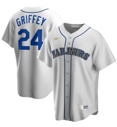 Men Seattle Mariners 24 Ken Griffey Jr Nike Home Cooperstown Collection Player MLB Jersey White Men Seattle Mariners 24 Ken Griffey Jr Nike Home Cooperstown Collection Player MLB Jersey White