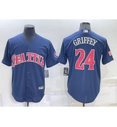 Men Seattle Mariners 24 Ken Griffey Navy Cool Base Stitched Jersey Men Seattle Mariners 24 Ken Griffey Navy Cool Base Stitched Jersey
